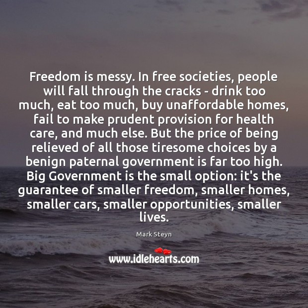 Freedom is messy. In free societies, people will fall through the cracks Fail Quotes Image