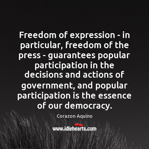 Freedom of expression – in particular, freedom of the press – guarantees Image