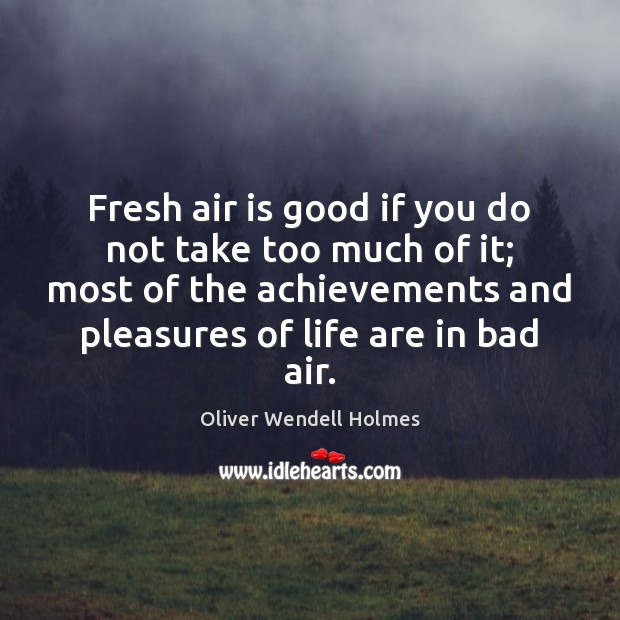 Fresh air is good if you do not take too much of Oliver Wendell Holmes Picture Quote