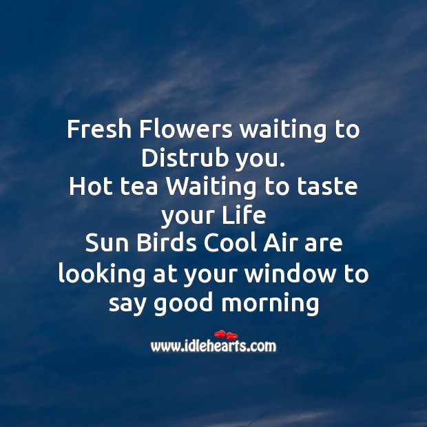 Fresh flowers waiting to distrub Good Morning Quotes Image