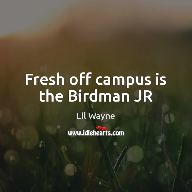 Fresh off campus is the Birdman JR Lil Wayne Picture Quote
