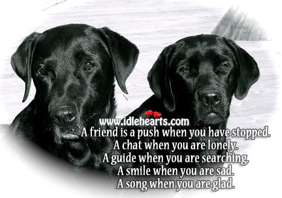 A friend is a push when you have stopped Lonely Quotes Image