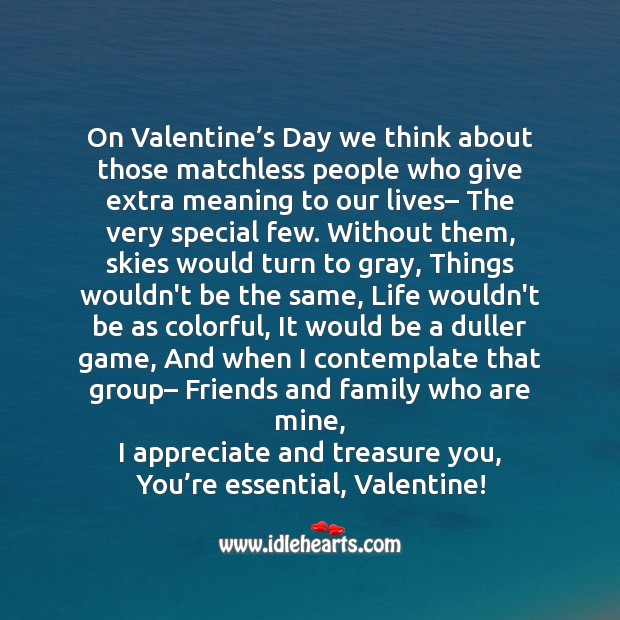 Friends and family who are mine Valentine’s Day Messages Image