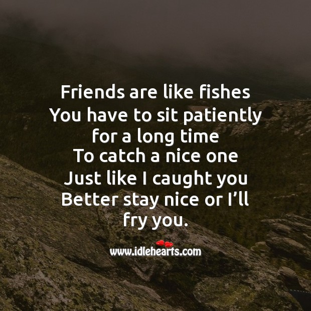 Friends are like fishes Image