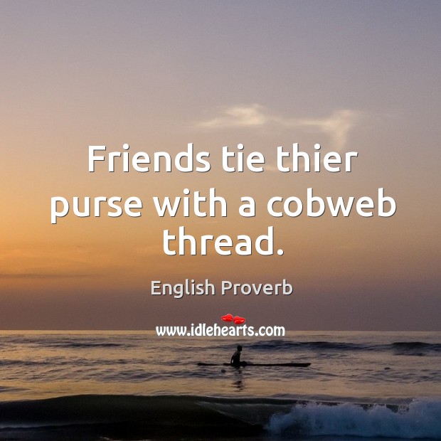 Friends tie thier purse with a cobweb thread. Image