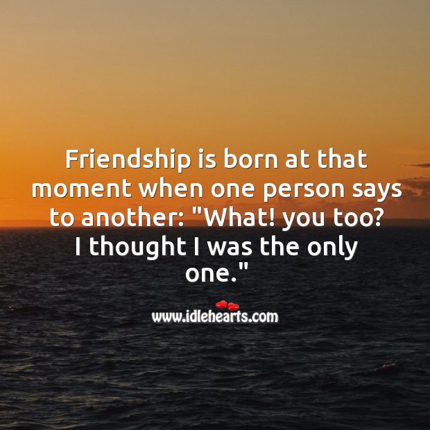 Friendship is born at that moment when Friendship Quotes Image