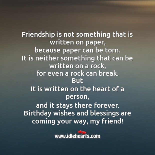 Friendship is not something that is Happy Birthday Messages Image