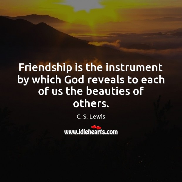 Friendship is the instrument by which God reveals to each of us the beauties of others. Image