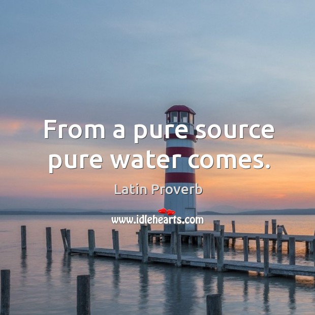 From a pure source pure water comes. Image