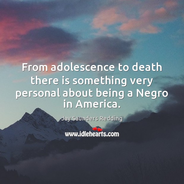 From adolescence to death there is something very personal about being a Negro in America. Image