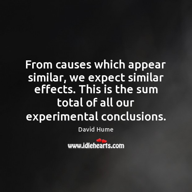 From causes which appear similar, we expect similar effects. This is the Image