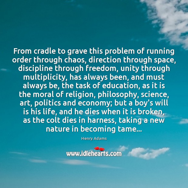 From cradle to grave this problem of running order through chaos, direction 