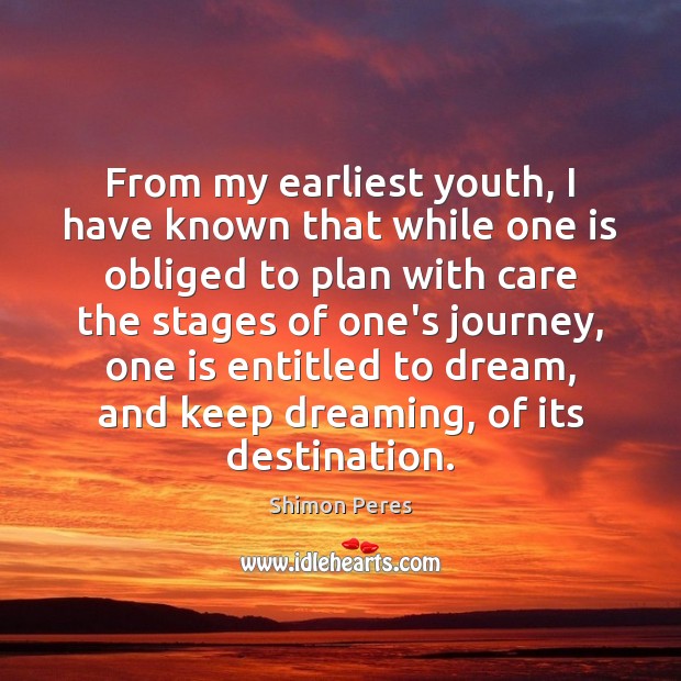From my earliest youth, I have known that while one is obliged Dreaming Quotes Image
