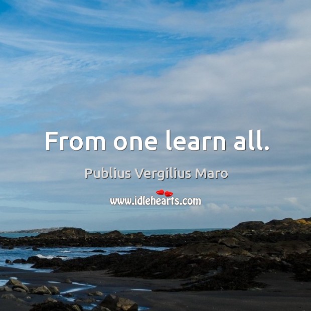 From one learn all. Image