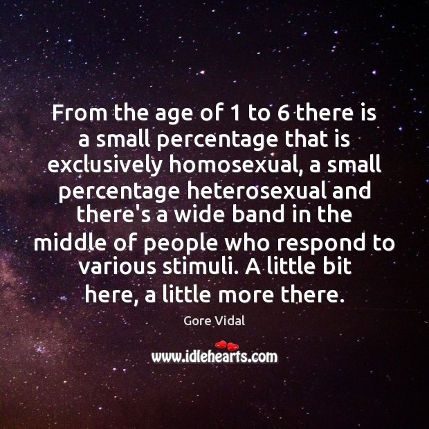 From the age of 1 to 6 there is a small percentage that is Gore Vidal Picture Quote