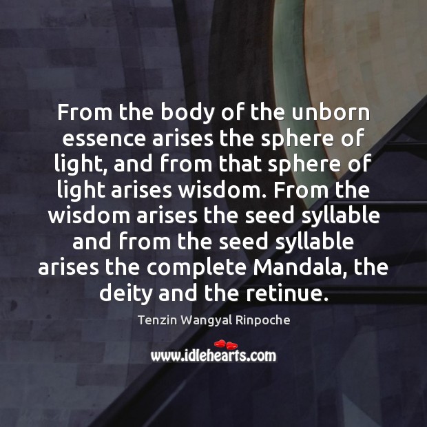 From the body of the unborn essence arises the sphere of light, Tenzin Wangyal Rinpoche Picture Quote