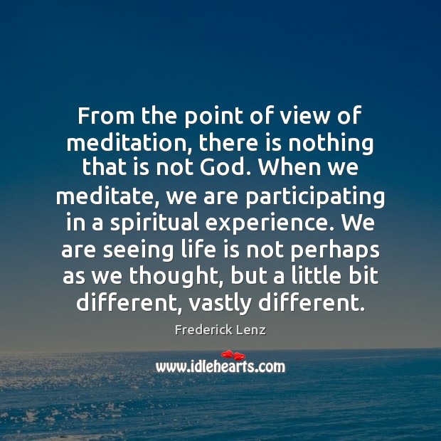 From the point of view of meditation, there is nothing that is Image