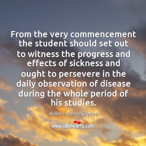 From the very commencement the student should set out to witness the progress and Image