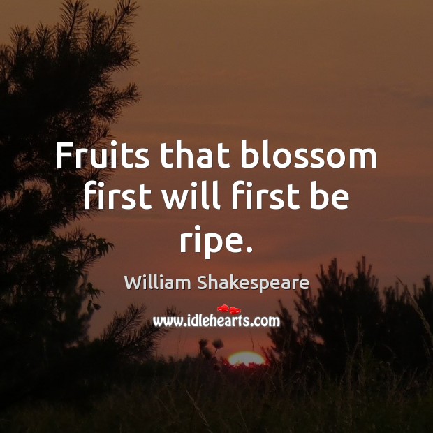 Fruits that blossom first will first be ripe. Image