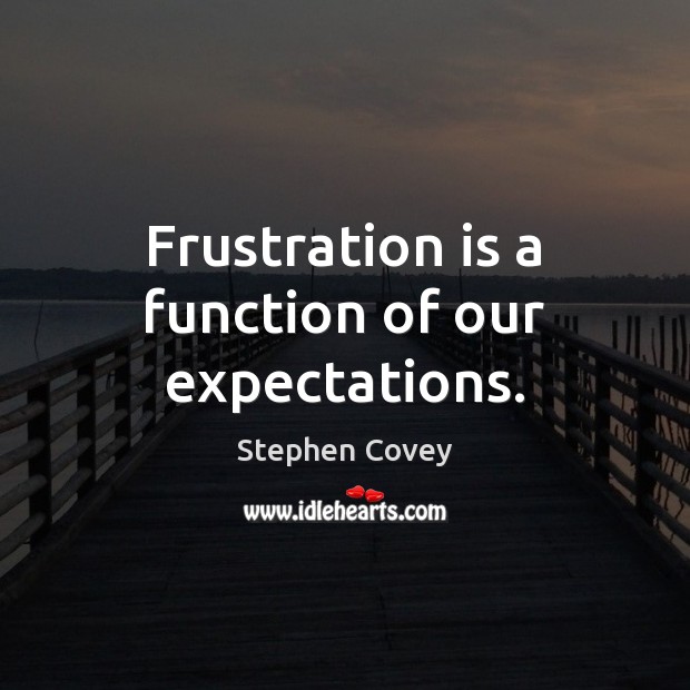 Frustration is a function of our expectations. Image