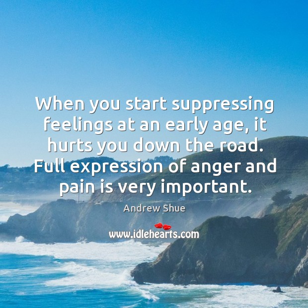 Full expression of anger and pain is very important. Andrew Shue Picture Quote