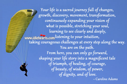 Take courageous challenges at every step Journey Quotes Image
