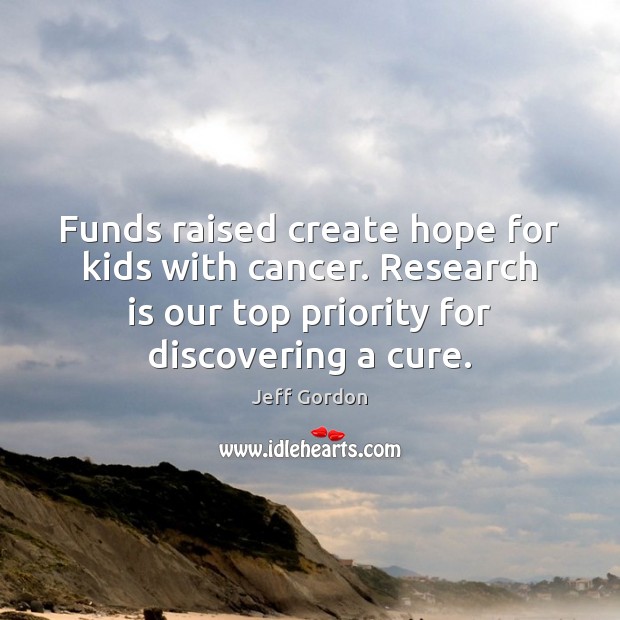 Funds raised create hope for kids with cancer. Research is our top Image