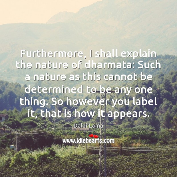 Furthermore, I shall explain the nature of dharmata: Such a nature as Image