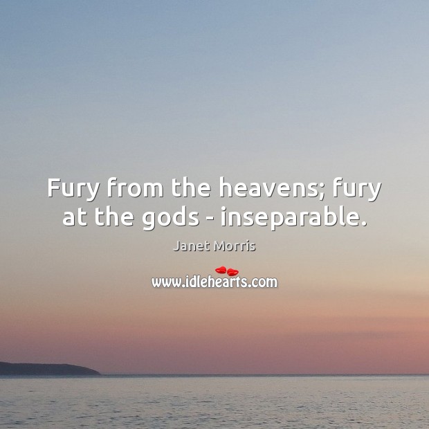 Fury from the heavens; fury at the Gods – inseparable. Janet Morris Picture Quote