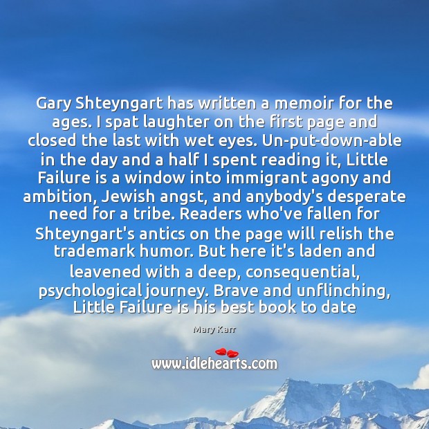 Gary Shteyngart has written a memoir for the ages. I spat laughter Image