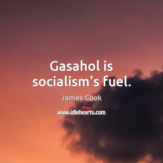 Gasahol is socialism’s fuel. James Cook Picture Quote
