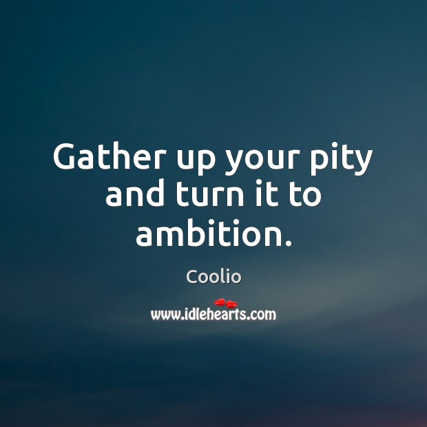 Gather up your pity and turn it to ambition. Coolio Picture Quote