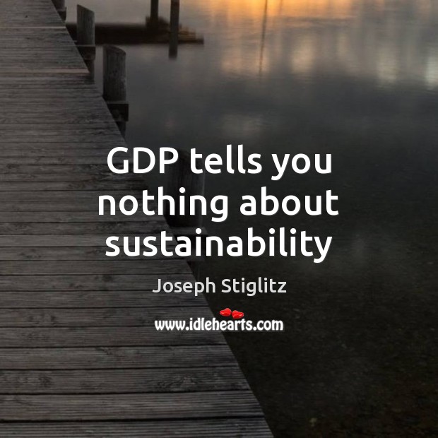 GDP tells you nothing about sustainability Joseph Stiglitz Picture Quote