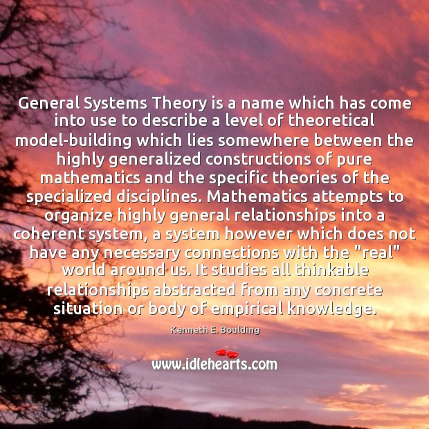 General Systems Theory is a name which has come into use to Image