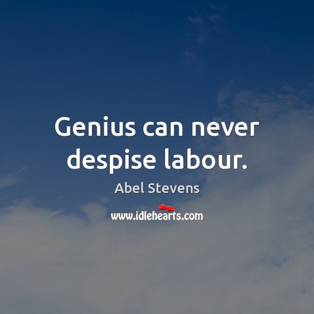 Genius can never despise labour. Image