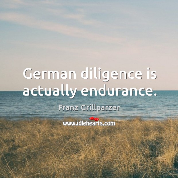 German diligence is actually endurance. Franz Grillparzer Picture Quote