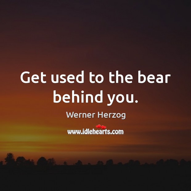 Get used to the bear behind you. Werner Herzog Picture Quote
