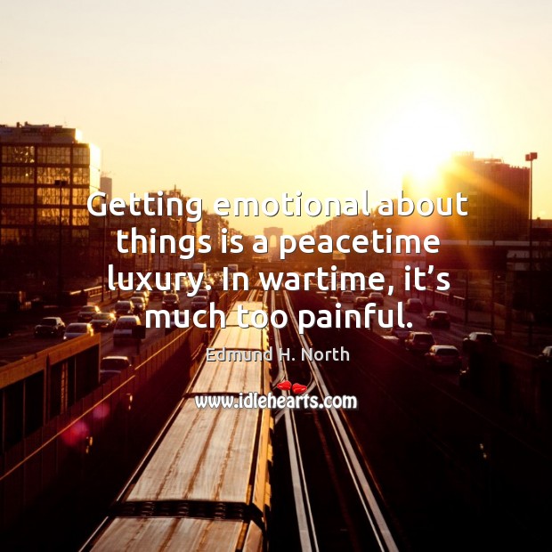 Getting emotional about things is a peacetime luxury. In wartime, it’s much too painful. Image