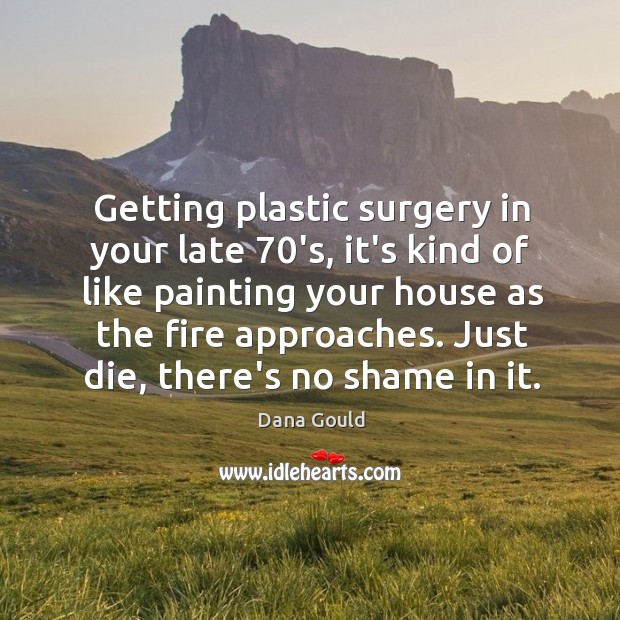 Getting plastic surgery in your late 70’s, it’s kind of like painting Dana Gould Picture Quote