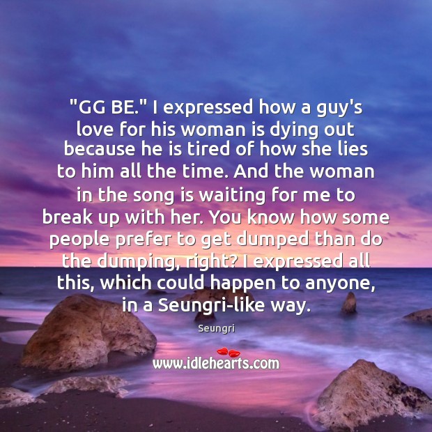 “GG BE.” I expressed how a guy’s love for his woman is Image