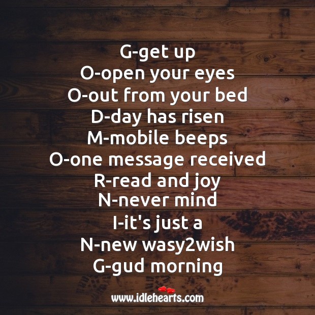 G-get up o-open your eyes Good Morning Messages Image
