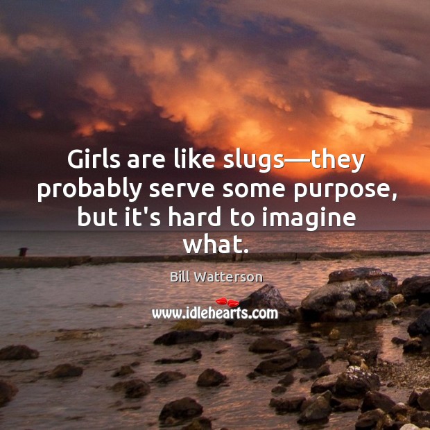 Girls are like slugs—they probably serve some purpose, but it’s hard to imagine what. Image
