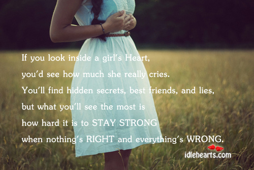 If you look inside a girl’s heart Best Friend Quotes Image