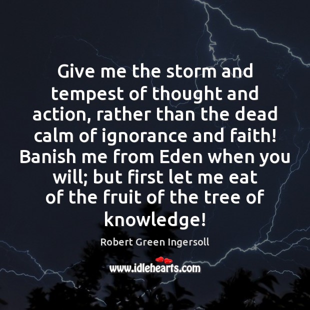 Give me the storm and tempest of thought and action, rather than Image