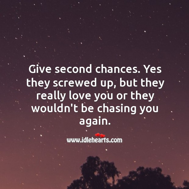 Give second chances to your partner. Image