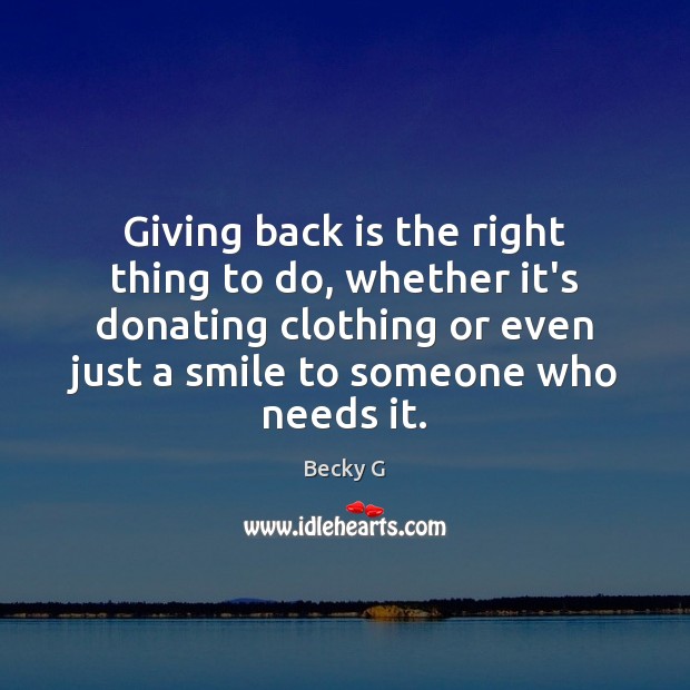 Giving back is the right thing to do, whether it’s donating clothing Image