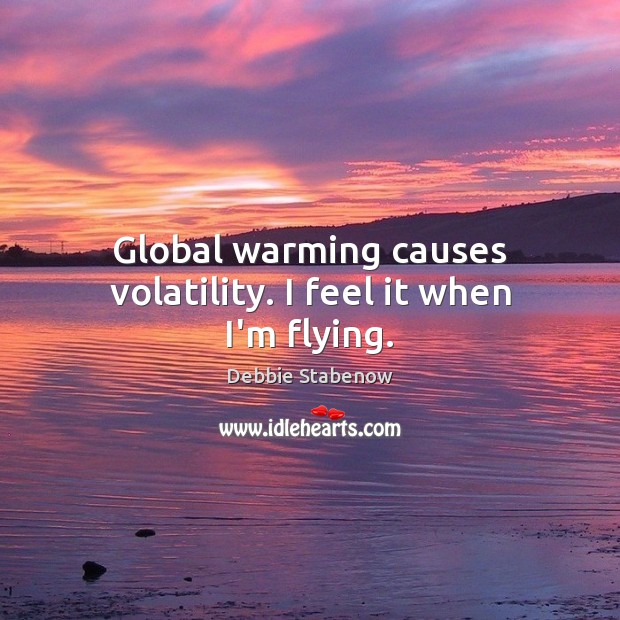 Global warming causes volatility. I feel it when I’m flying. Debbie Stabenow Picture Quote