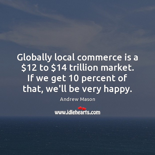 Globally local commerce is a $12 to $14 trillion market. If we get 10 percent Image