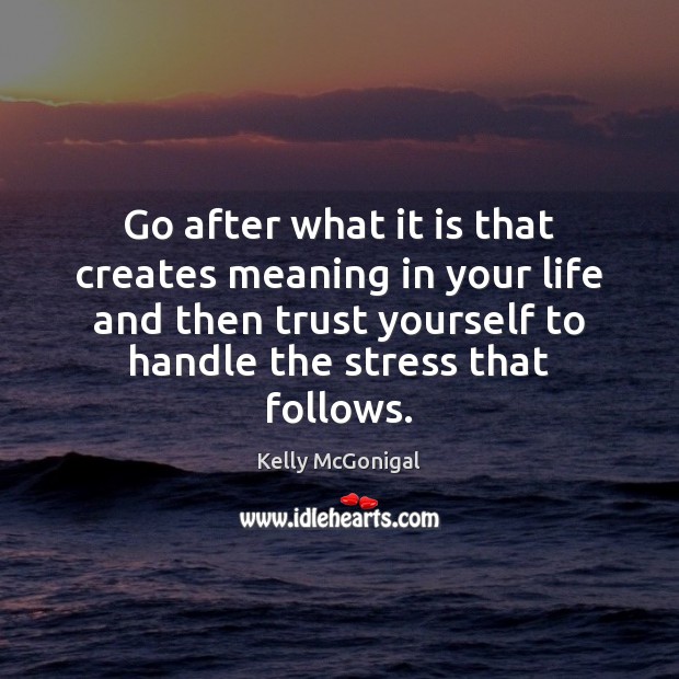 Go after what it is that creates meaning in your life and Image