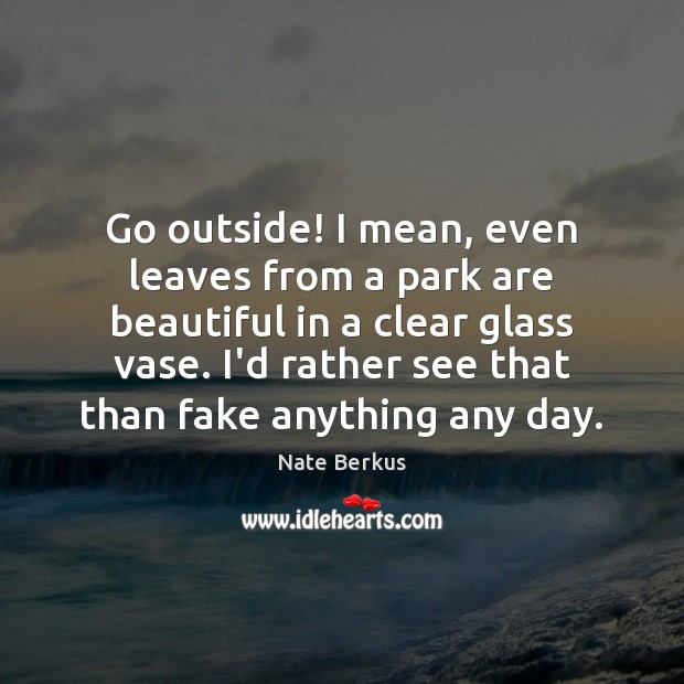 Go outside! I mean, even leaves from a park are beautiful in Nate Berkus Picture Quote